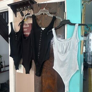 Bundle of Ribbed Bodysuit Collection in size Medium